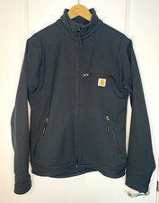Carhartt Men’s Black Softshell Full Zip Stand-Up Collar Jacket, Reg Fit L picture