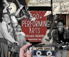 Vintage Music Clipart PNG Bundle, Musician Collage Creator Kit, Junk Journal PNG picture