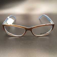 GUESS GU2243 Eyeglass Frames Brown Teal Rectangle Women's 53-14-135 New picture
