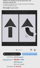 Feifeiya 2 Pcs Parking Lot Arrow Stencil Set 60