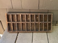 Vintage Compartment Box With Hooks and Random Numbers Embossed In The Wood. ￼ picture