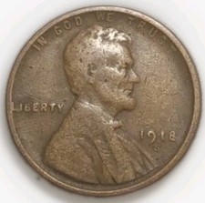 Early S Mint 1918 S Lincoln Wheat Penny Copper Cent VeryGood Condition FreePost  picture