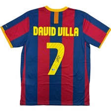 Autographed/Signed David Villa FC Barcelona Blue Soccer Jersey Beckett BAS COA picture