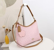 COACH CEL12 Laurel Shoulder Bag in Signature Canvas Charms Powder Pink picture