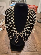 Vintage Gold Tone S Shaped Statement Collar Necklace picture