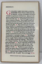 Vintage Desiderata by Max Ehrmann Poetry Excerpt on Wooden Wall Hanging Plaque picture