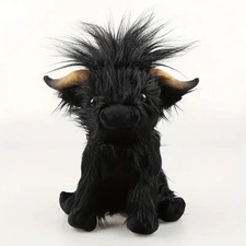 4 Colore 30cm Simulation Kyloe Cream Highland Cow Animal Plush Doll Soft Stuffed picture