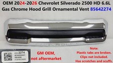 OEM 2024-26 Chevrolet Silverado 2500 HD 6.6L Gas Chrome Hood Grill Vent 85642274 picture