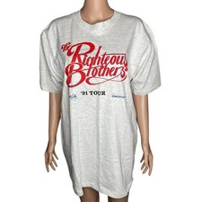 Vintage Righteous Brothers Tshirt 50th Anniversary Tour 1991 Gray new old stock picture
