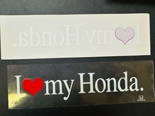 Rare Vintage “ I ❤️ My Honda “ Static Cling Window Sticker Decal OEM JDM USDM picture
