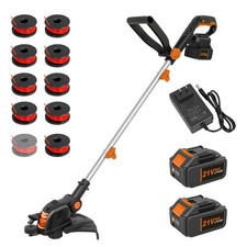 3-IN-1 Electric Cordless Grass Trimmer Strimmer Garden Edger Cutter w/ 2 Battery picture