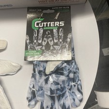 Cutters Game Day Elite Receiver Gloves White Diamond Adult S/M New | Ships Free picture