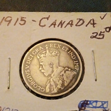 1915 Canada 25C George V Silver Quarter 0.925 Fineness KM#23 picture