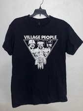 Village People Band Graphic Adult T-Shirt Medium M Black Disco YMCA Concert Tee picture