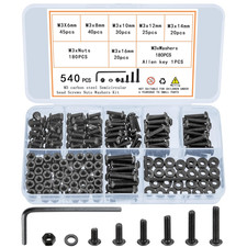 540 Pcs M3 Screw Assortment, M3 Bolts and Nuts Kit, Hex Socket Button Head Cap S picture