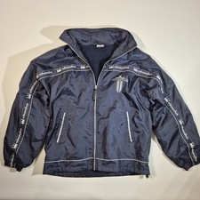 Vintage Damani Dada Supreme Y2K Navy Blue Hooded Windbreaker Jacket Size L  picture