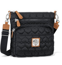 Brighton KALLISTA Heart to Heart Black Quilted Messenger H54723 picture