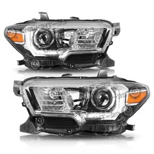 For 2016‑2022 Toyota Tacoma w/LED DRL Chrome Halogen Headlights Assembly Pair picture