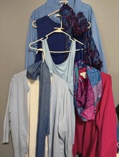 Women’s Mixed Clothing Lot Tops Cardigan Scarves blue white pink size 3X picture