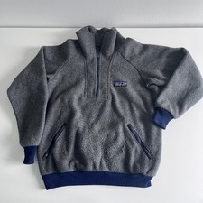 Vintage 80s Patagonia Big Logo Label Fleece Half Zip Up Jacket Gray Mens Size XL picture