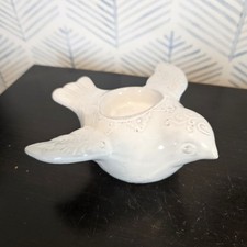Vietri Italian Ceramic Bellezza White Dove Bird Votive Candleholder Discontinued picture