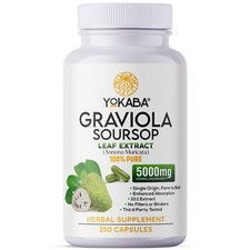 250 Capsules GRAVIOLA SOURSOP Leaf Extract 5000mg Annona Muricata picture
