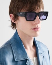 Prada SPR B17 Square Sunglasses Black Frame Purple Lens 54‑20‑145 picture