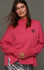 Maeve by Anthropologie Women’s Pink Mock Neck Oversized Sweater: New Size XL picture