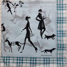 Vintage Burberry London Handkerchief, Bandana, Pocket square 22.5