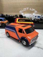 Very Nice Vintage 80’s Tyco Curve Huggers HP2 Slot Car Orange/Blue/Violet Van picture