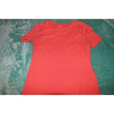 a.n.a Women's Pink Solid Knit Crew Neck Short Sleeve T-Shirt Regular S picture