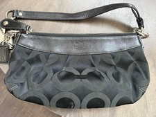 Coach Vintage Y2K Madison Op Art Black Signature Hobo Demi Handbag 12950 picture