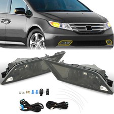 Fits 2011-2013 Honda Odyssey Smoke Bumper Lamps Driving Fog Lights+Switch Pair picture