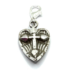 Brighton Sanctum Cross Angel Wings Religious Two-Sided Silver Custom Clip Charm picture