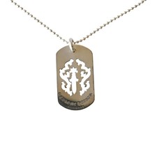 Chrome Hearts Vine Dagger Cut Out Dog Tag Pendant With Ball Chain Necklace picture