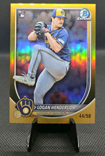 2025 Topps Bowman Chrome Logan Henderson RC Brewers #92 Gold Serial Numbered /50 picture