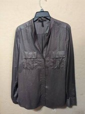 NWOT MD BCBG Max Azria Anderson Coated blouseDusty Olive picture
