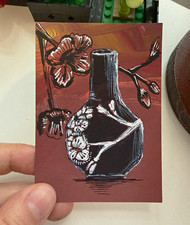 Original OOAK Still Life Vase with Flowers Painting, Floral Mini Art artofnelya picture