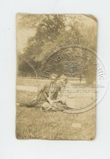 Vintage Photo Stolen Moment African American Man White Lady Lover Romance 1920s picture