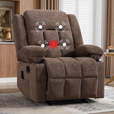 Canmov Manual Recliner Chair with Vibration Massage and Lumbar Heating, Brown picture