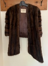 Vintage 50s Muskrat Fur Stole - pre-owned - Med. - clean/glaze by Elan Furs 2026 picture