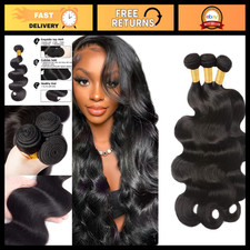 Unprocessed Brazilian Virgin Body Wave Hair Bundles 22-26 Inch Natural Black 3PC picture