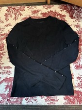 Zara long sleeve black top with stud details picture