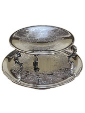 1920s Antique Sheffield Continental Silverplated Lazy Susan Desert Serving Tray picture