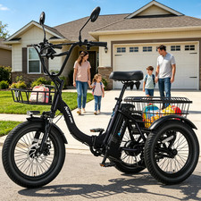 Narrak Fat Tire Folding Electric Trike adult Peak 700W 468WH Removable Battery picture