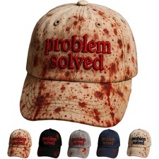 Unisex Casual Dark Blood Stain Hat Problem Solved One Size, Beige-a picture