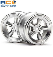 HPI Vintage 5-Spoke Wheels 26mm Matte Chrome (2) HPI3815 picture