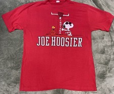 Vintage Artex Indiana Joe Hoosier T shirt Single Stitch Snoopy NCAA Basketball picture
