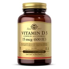 Solgar Vitamin D3 Cholecalciferol 15 mcg 600 IU 120 Vegetable Capsules picture