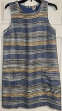Antropologie Akemi + Kin Tweed Lined Shift Dress Blue Sz 8 picture